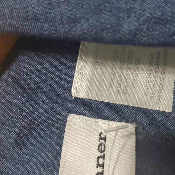 Alfred Dunner top women's size 18 blue button down denim look - Picture 3 of 11